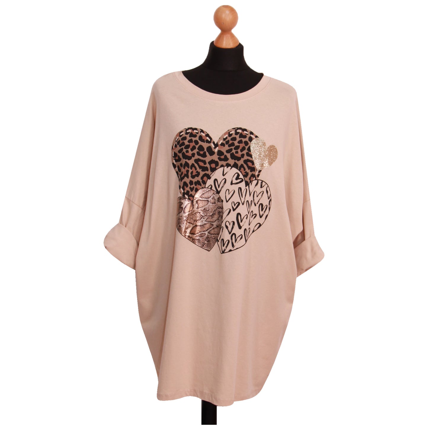Women Top Ladies Plus Size ANIMAL HEART PRINTED TOP...... T-shirt