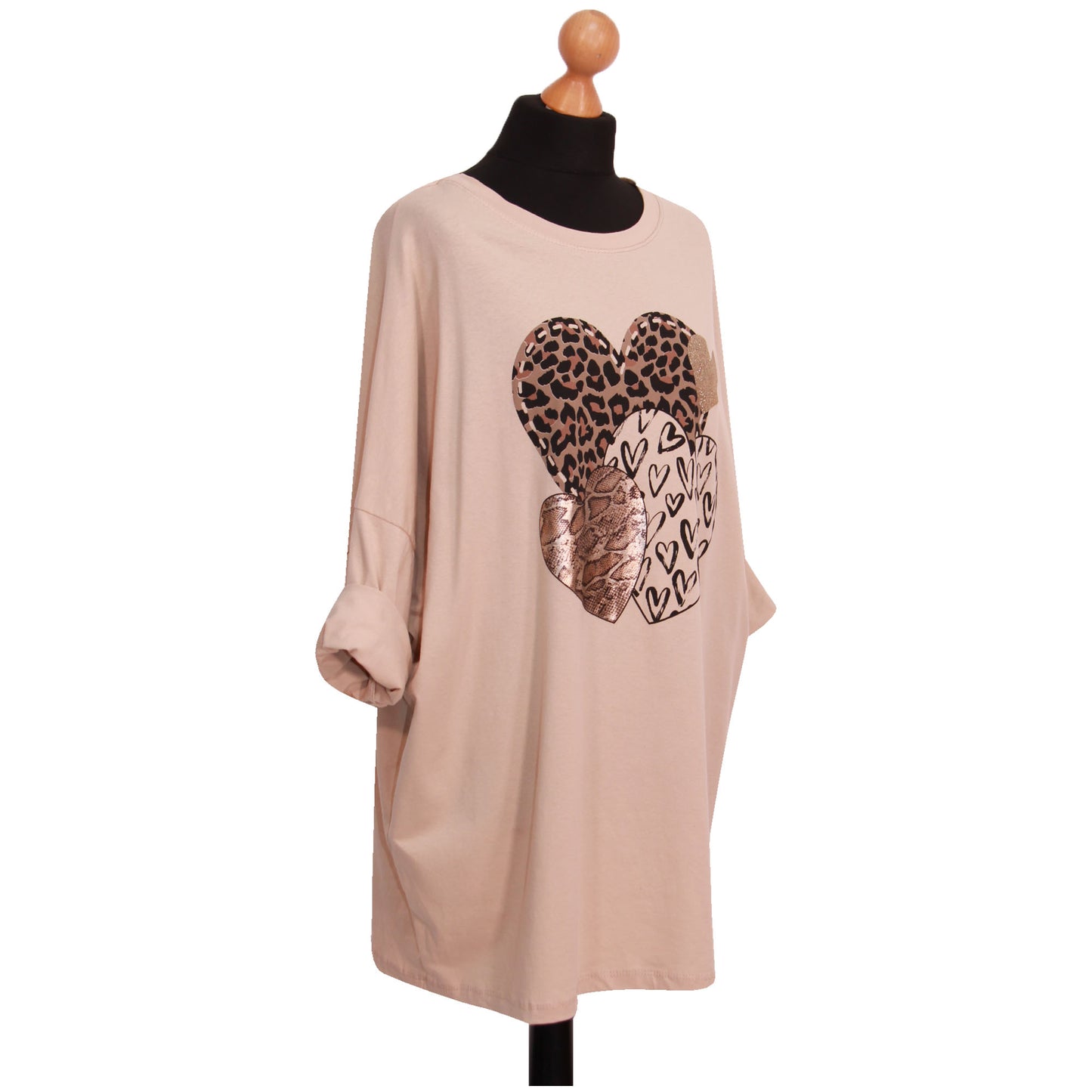 Women Top Ladies Plus Size ANIMAL HEART PRINTED TOP...... T-shirt