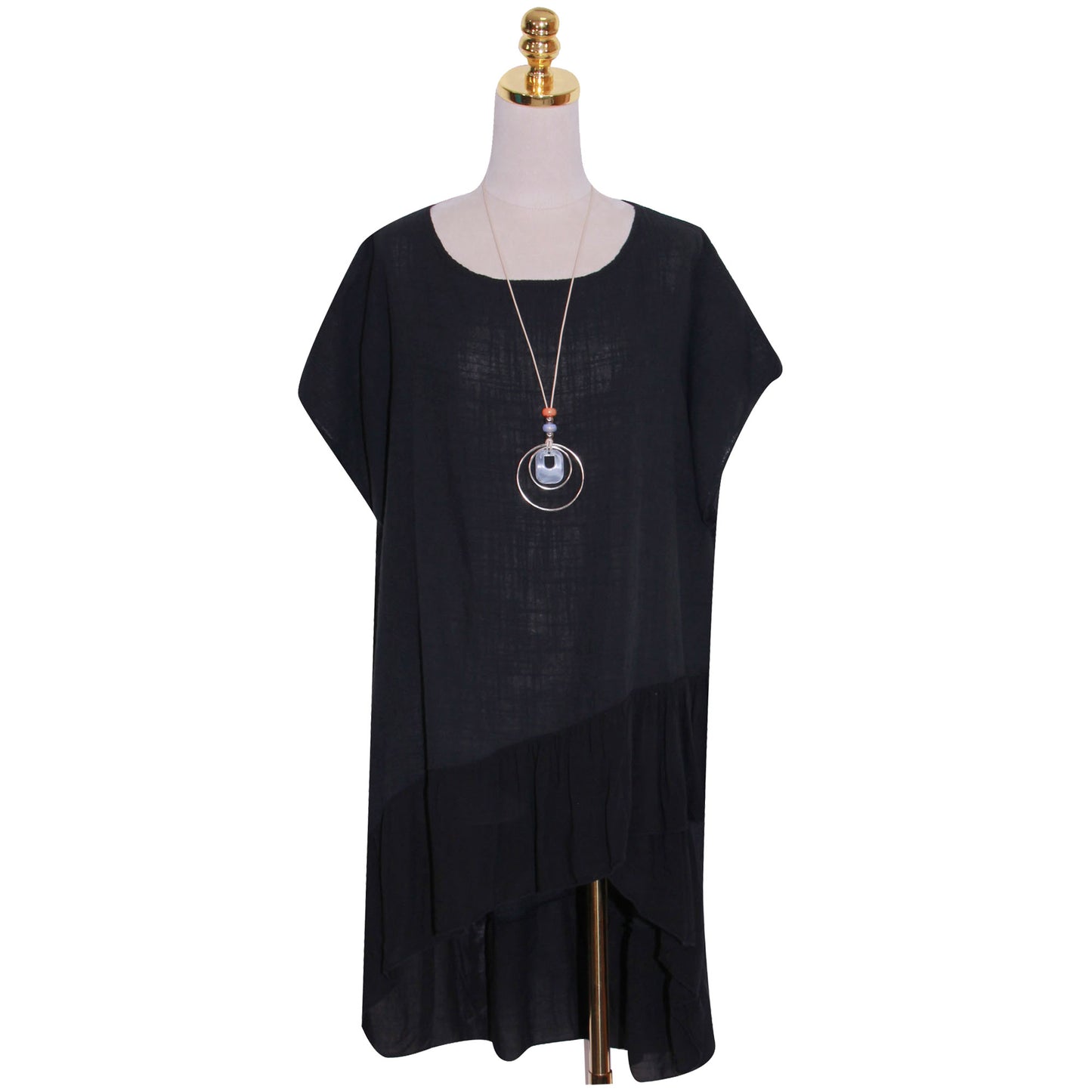 Italian Step Hem Women's Plain Top: Simple and Stylish
