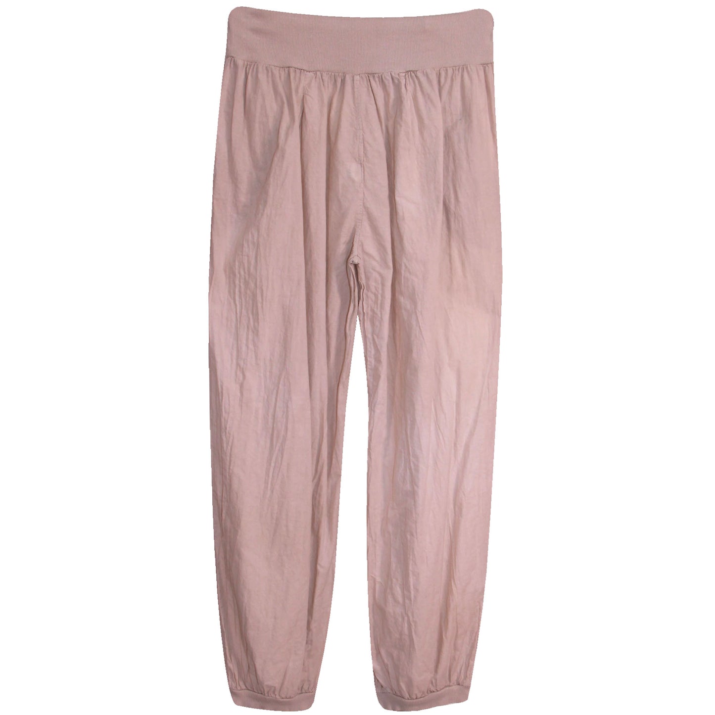 Katoenen harembroek voor dames: elastische taille met houten knoopdetail