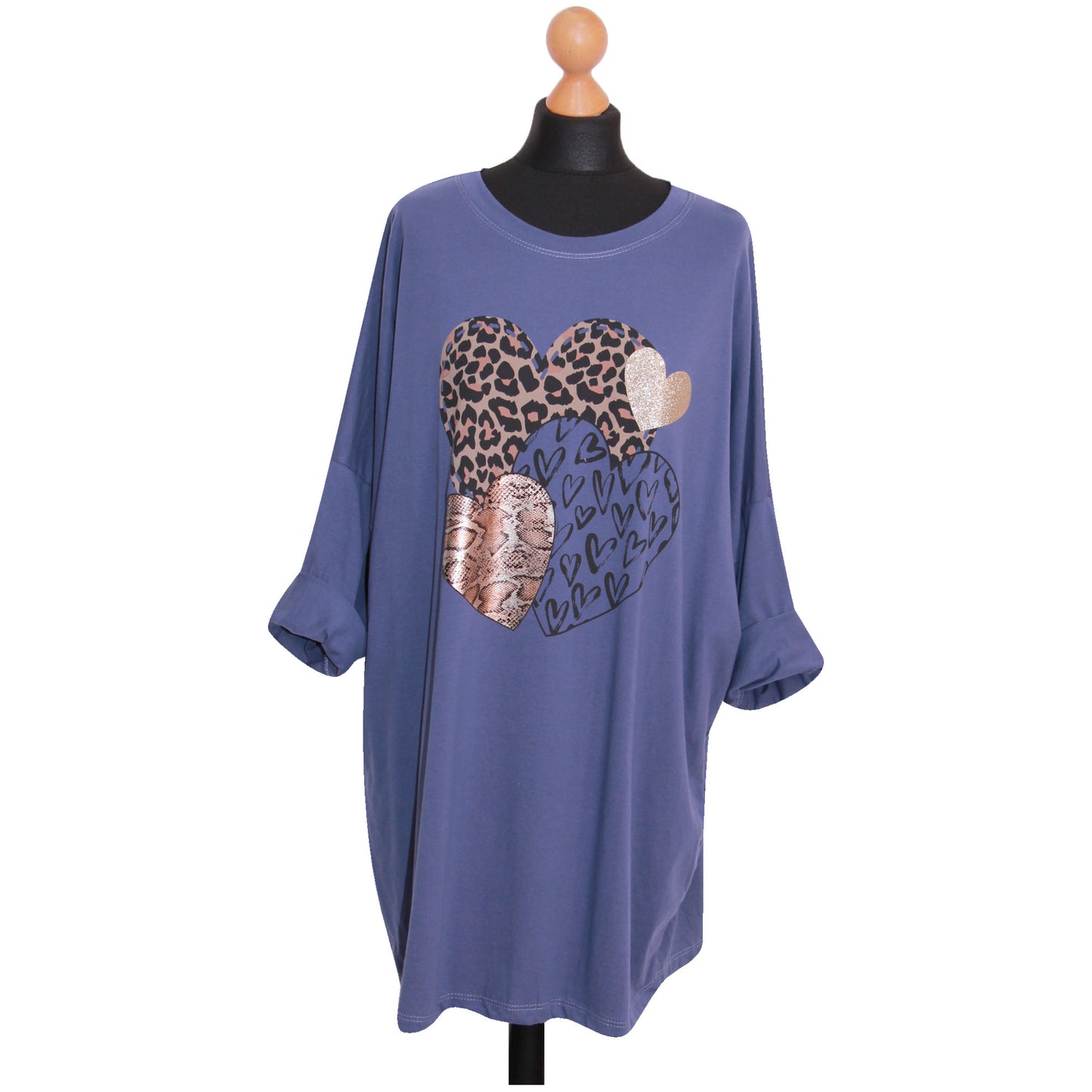 Women Top Ladies Plus Size ANIMAL HEART PRINTED TOP...... T-shirt
