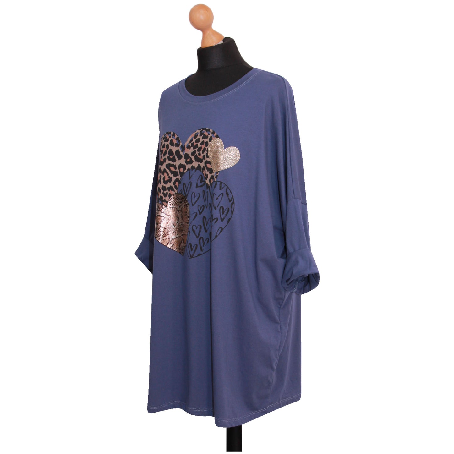 Women Top Ladies Plus Size ANIMAL HEART PRINTED TOP...... T-shirt
