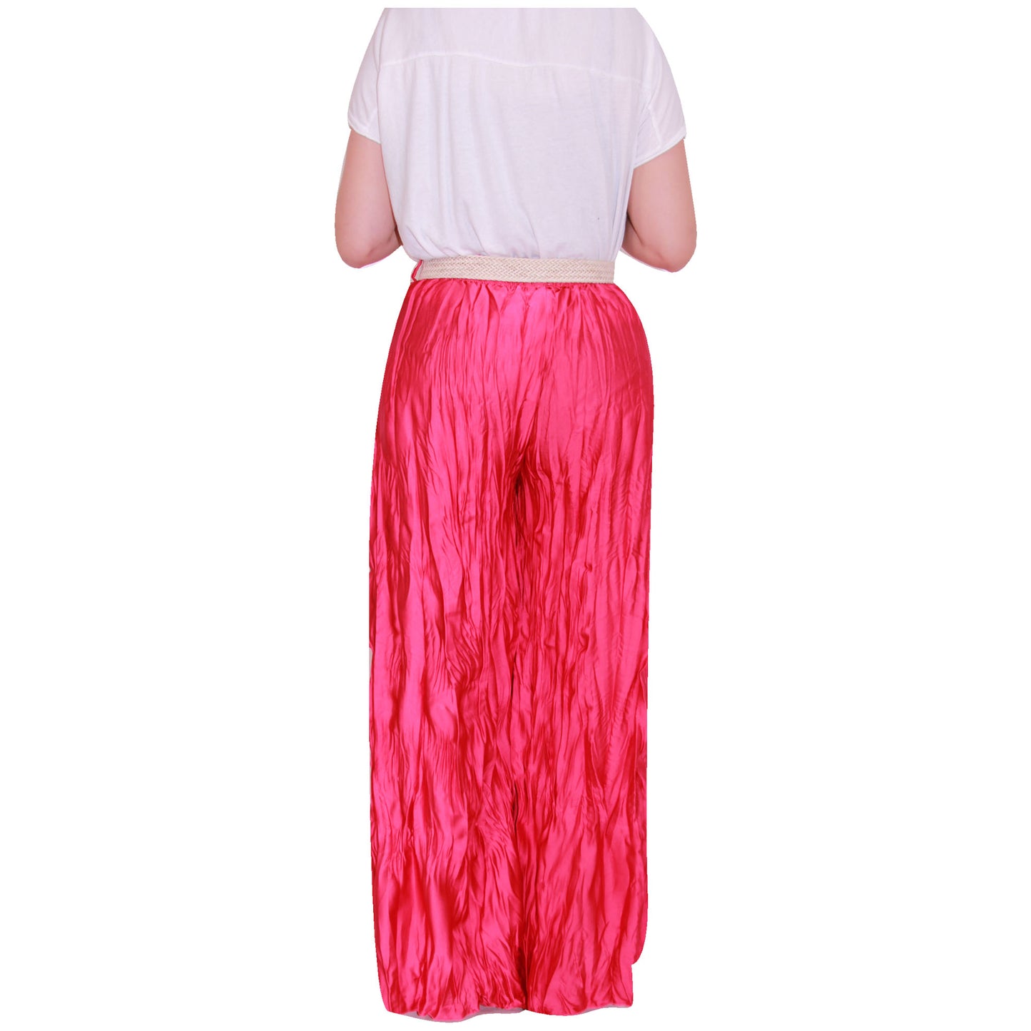 Crinkle Palazzo-broek voor dames met wijde pijpen