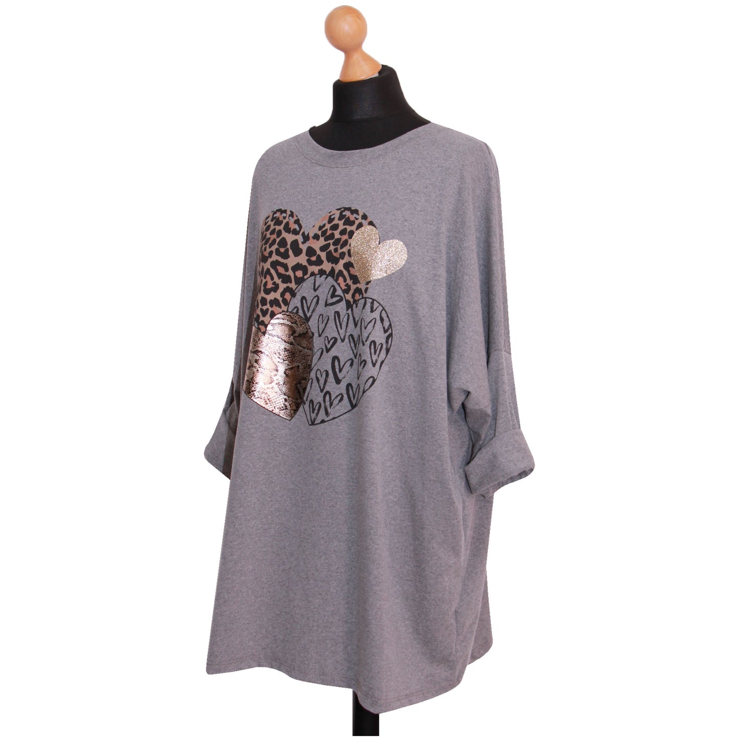 Women Top Ladies Plus Size ANIMAL HEART PRINTED TOP...... T-shirt