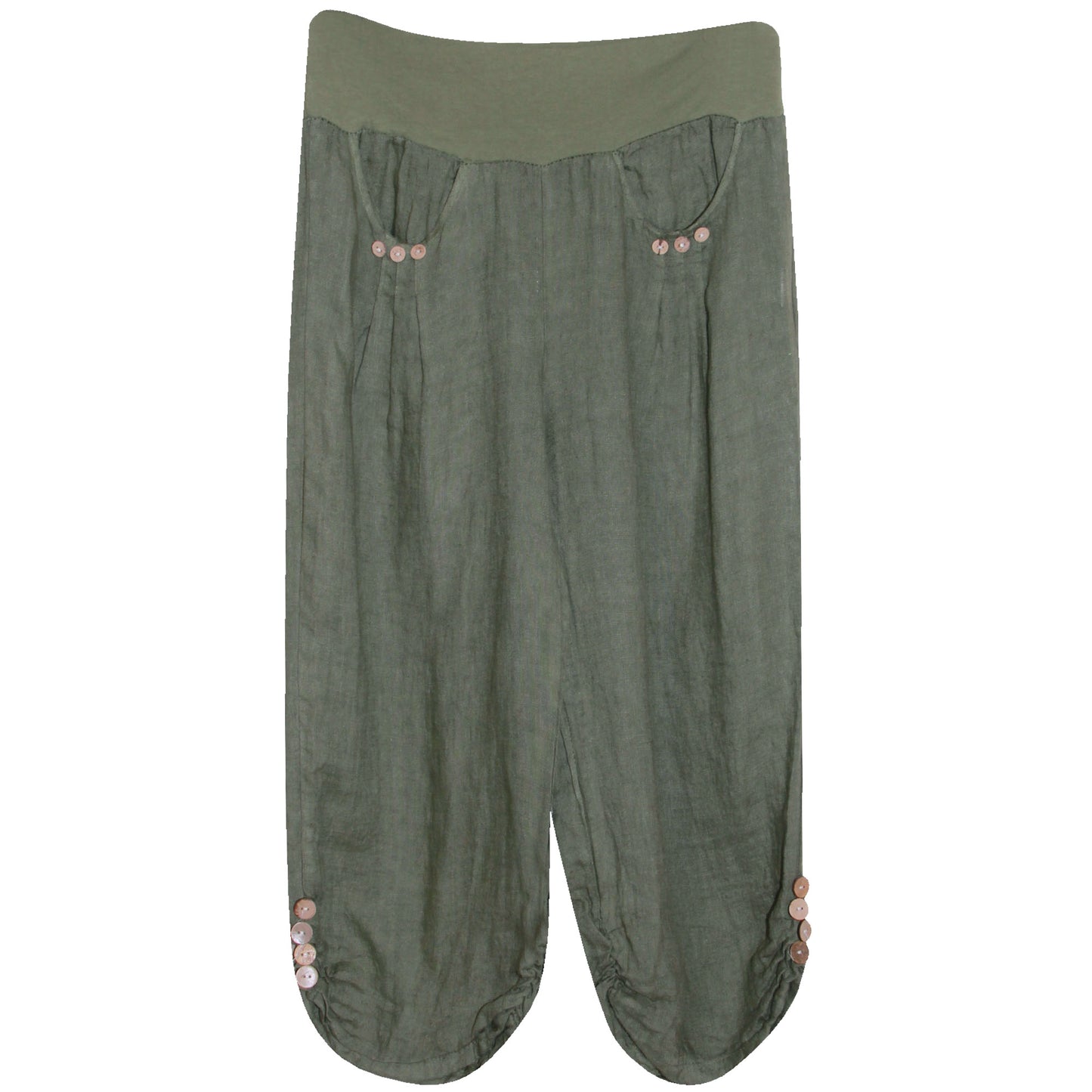 Ladies Linen Capri Trouser: Stylish 3/4 Length Women's Shorts Reg Size - Perfect Gift