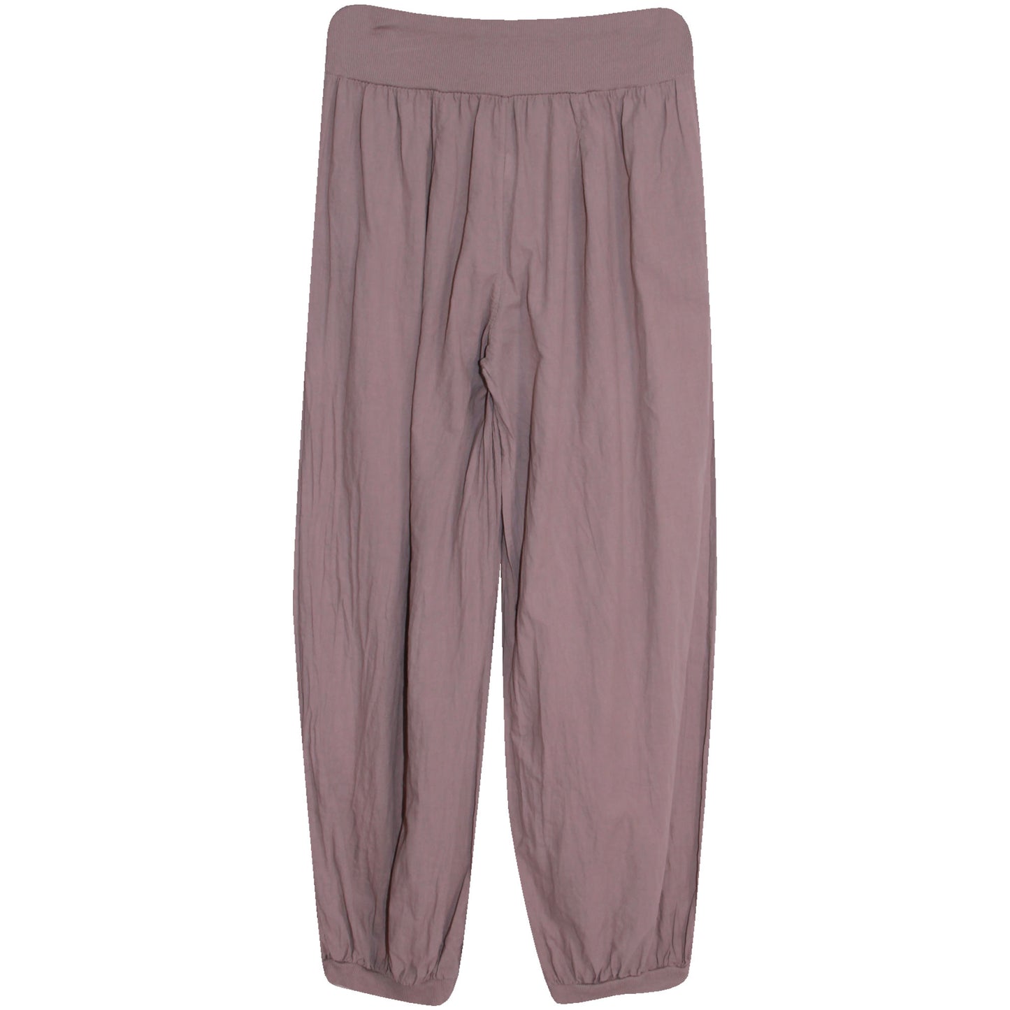 Katoenen harembroek voor dames: elastische taille met houten knoopdetail