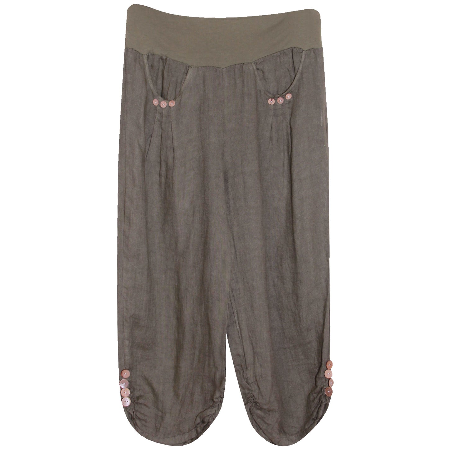 Ladies Linen Capri Trouser: Stylish 3/4 Length Women's Shorts Reg Size - Perfect Gift
