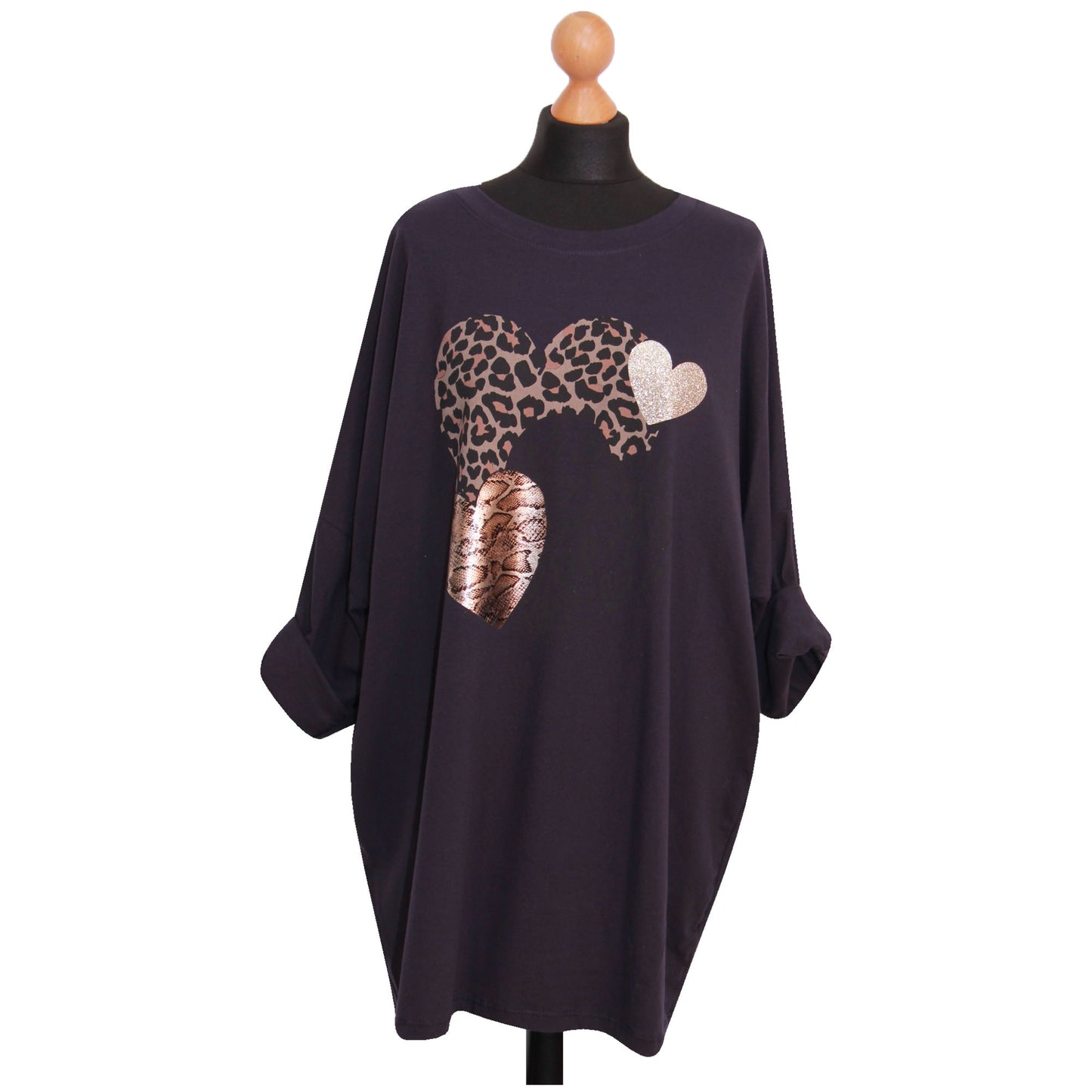 Women Top Ladies Plus Size ANIMAL HEART PRINTED TOP...... T-shirt