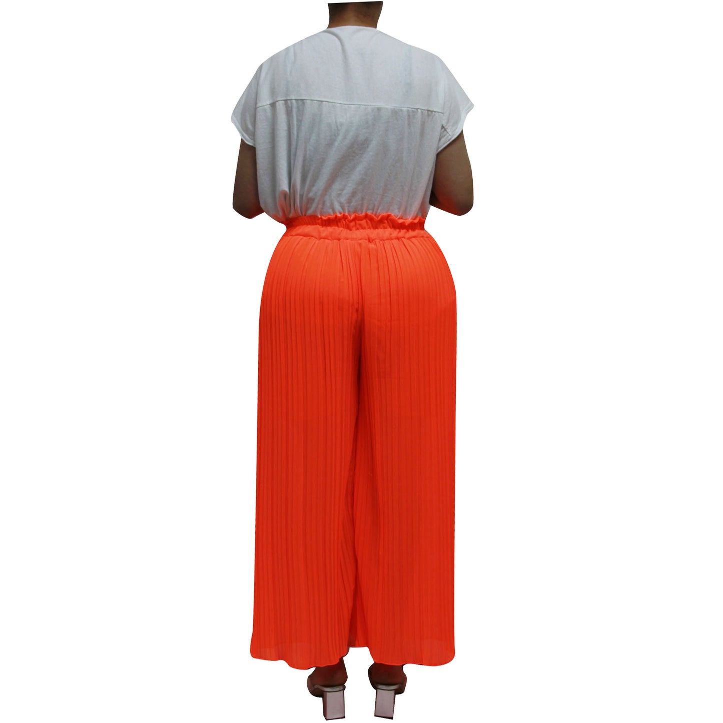 Flowy and Chic: Women's Pleated Palazzo Pants with Wide Legs and Chiffon Fabric for Office and Casual Wear