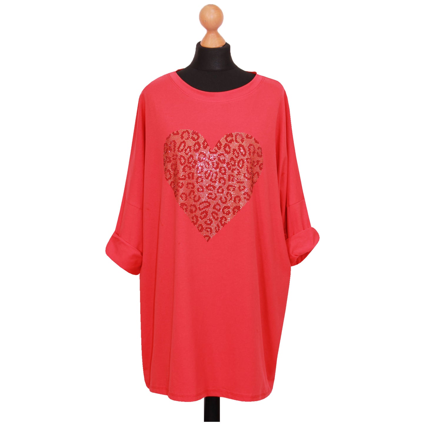Dames Italiaanse harttop Dames katoenen tuniektop met dierenprint