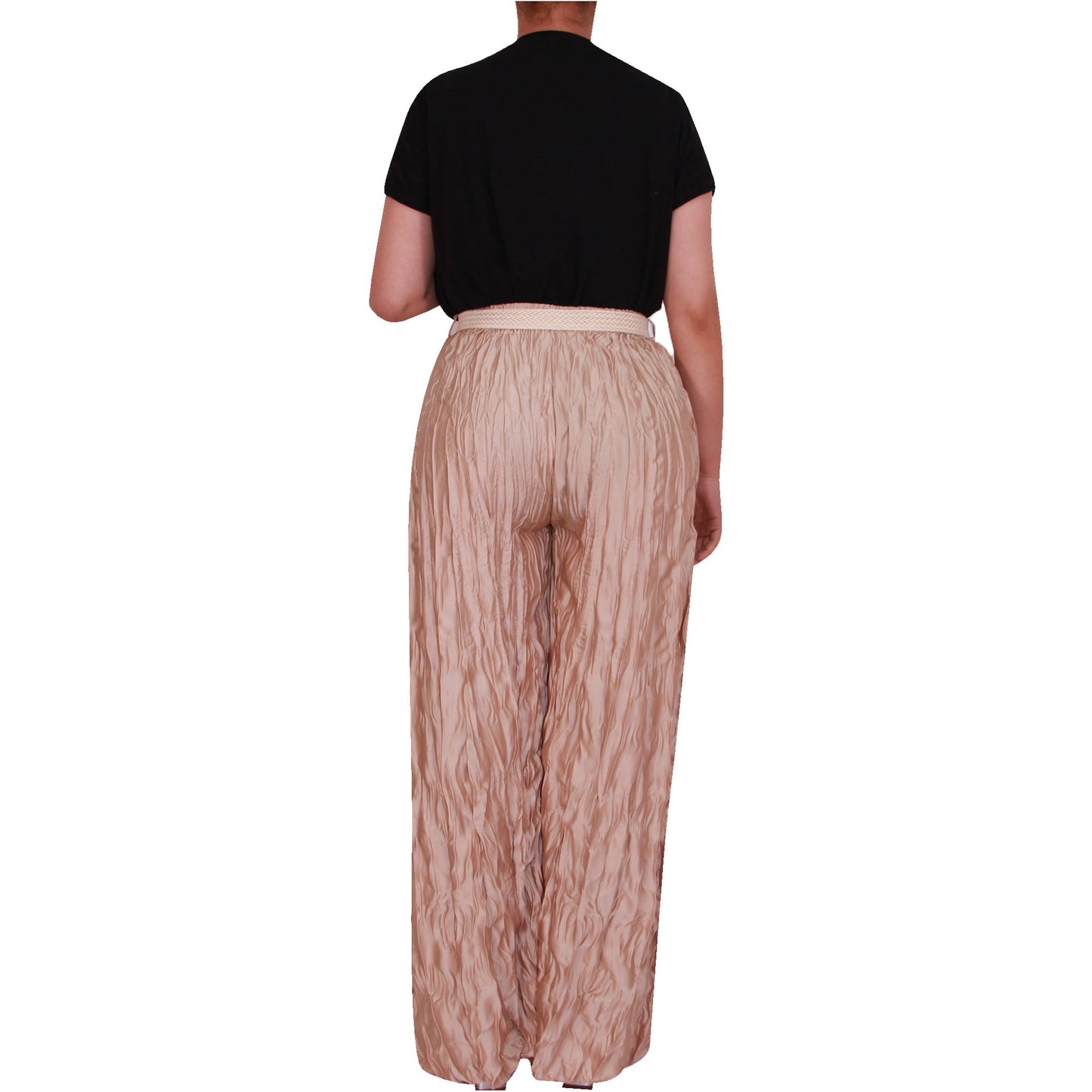Crinkle Palazzo-broek voor dames met wijde pijpen