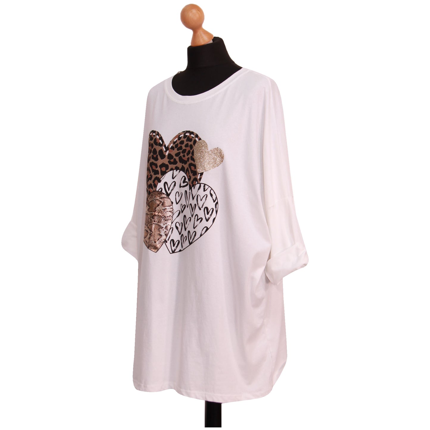 Women Top Ladies Plus Size ANIMAL HEART PRINTED TOP...... T-shirt