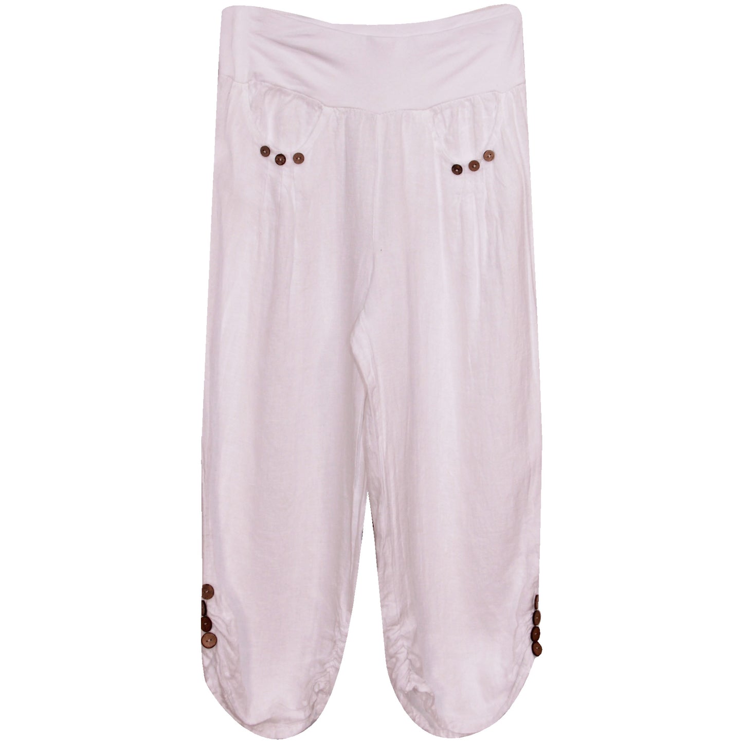Ladies Linen Capri Trouser: Stylish 3/4 Length Women's Shorts Reg Size - Perfect Gift