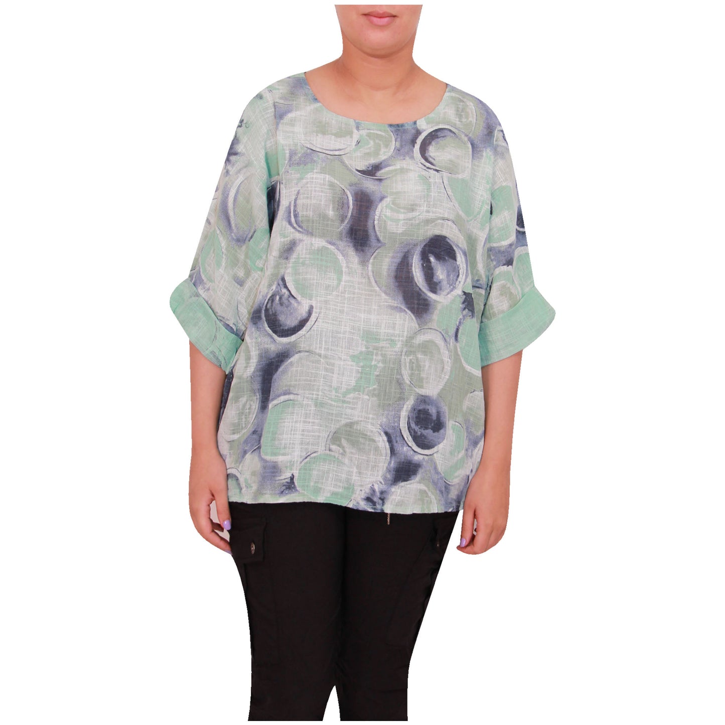 Circle Print Italian Crop Top