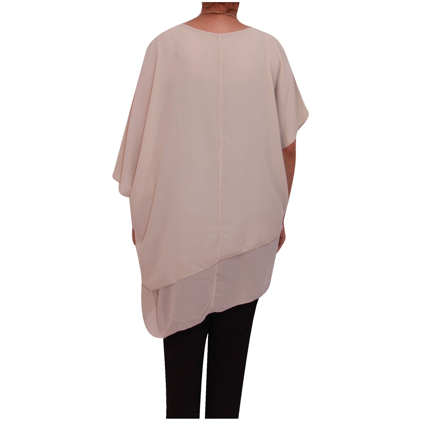 Haut en mousseline asymétrique taille plus élégant pour femme