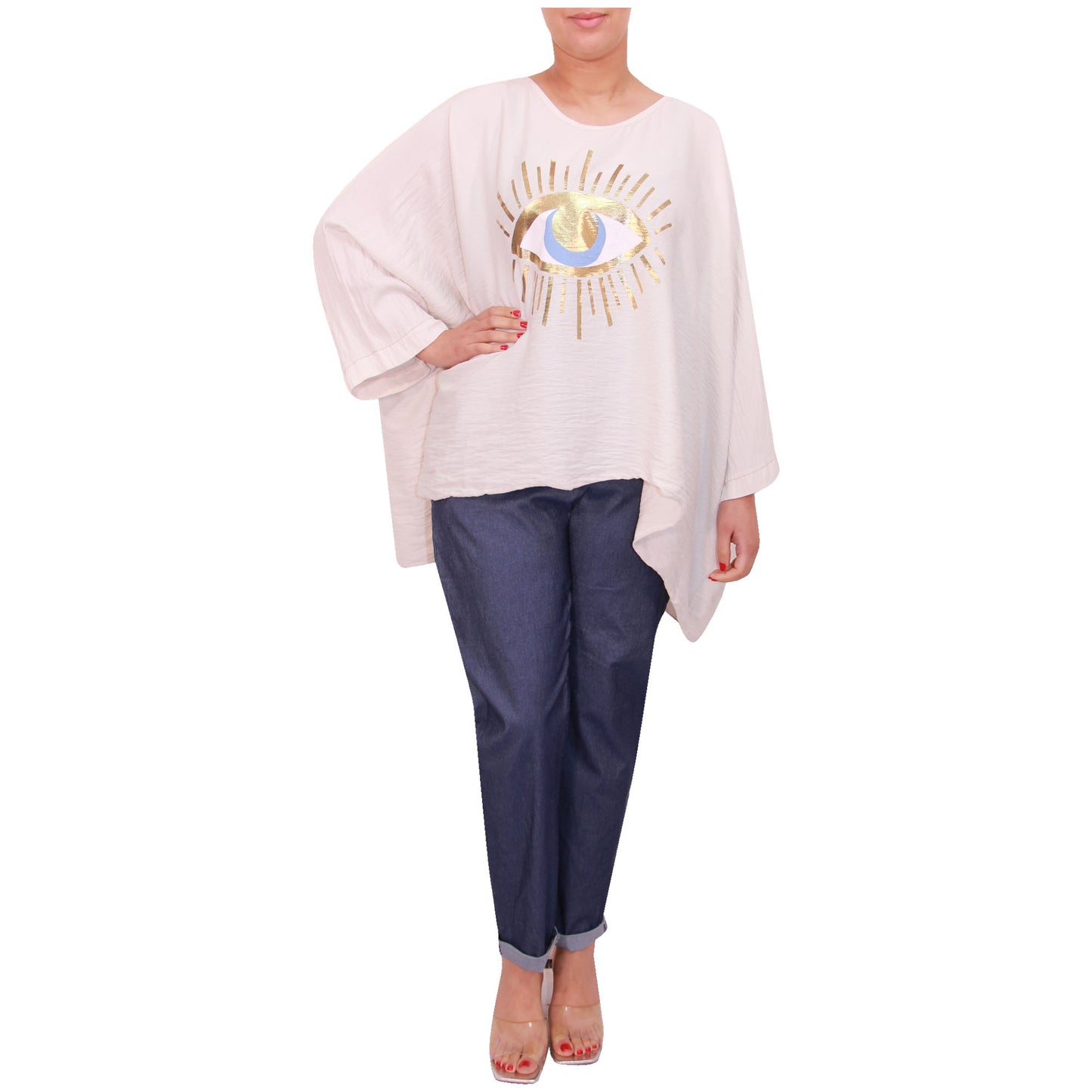 Mesdames fashion top femmes plus taille kimono eye top filles