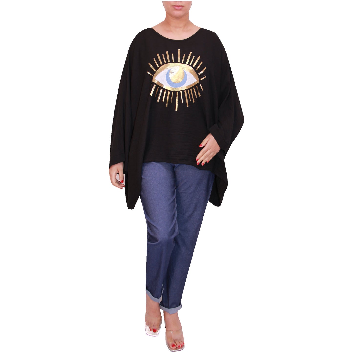 Mesdames fashion top femmes plus taille kimono eye top filles