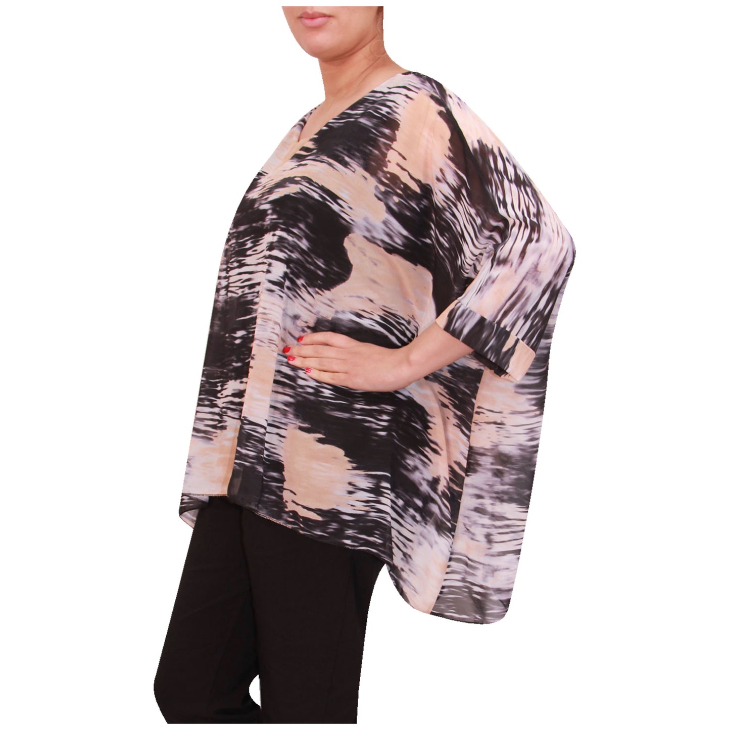 Top femme chemisier en mousseline de soie Tie Dye