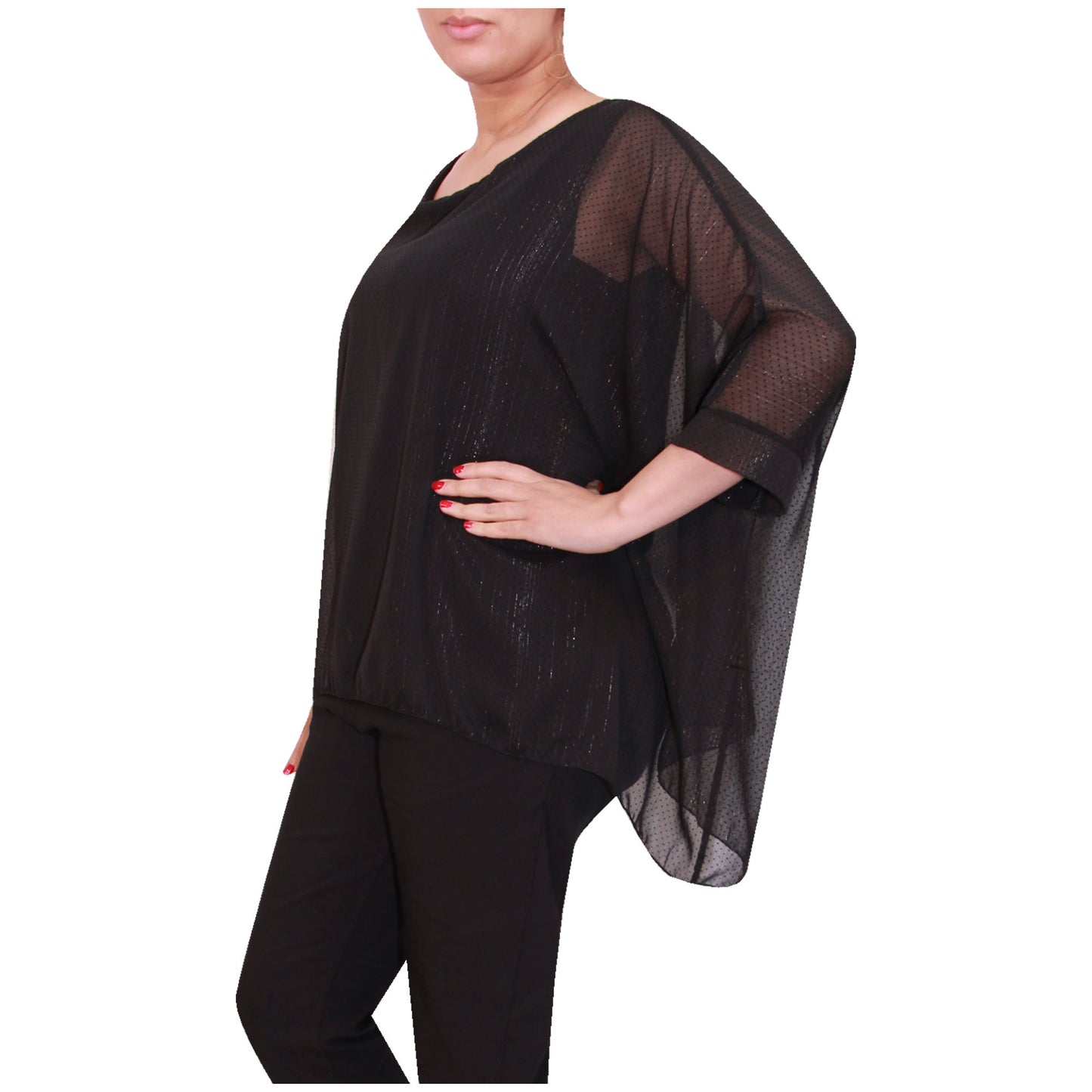 Haut femme kimono chemisier en mousseline de soie