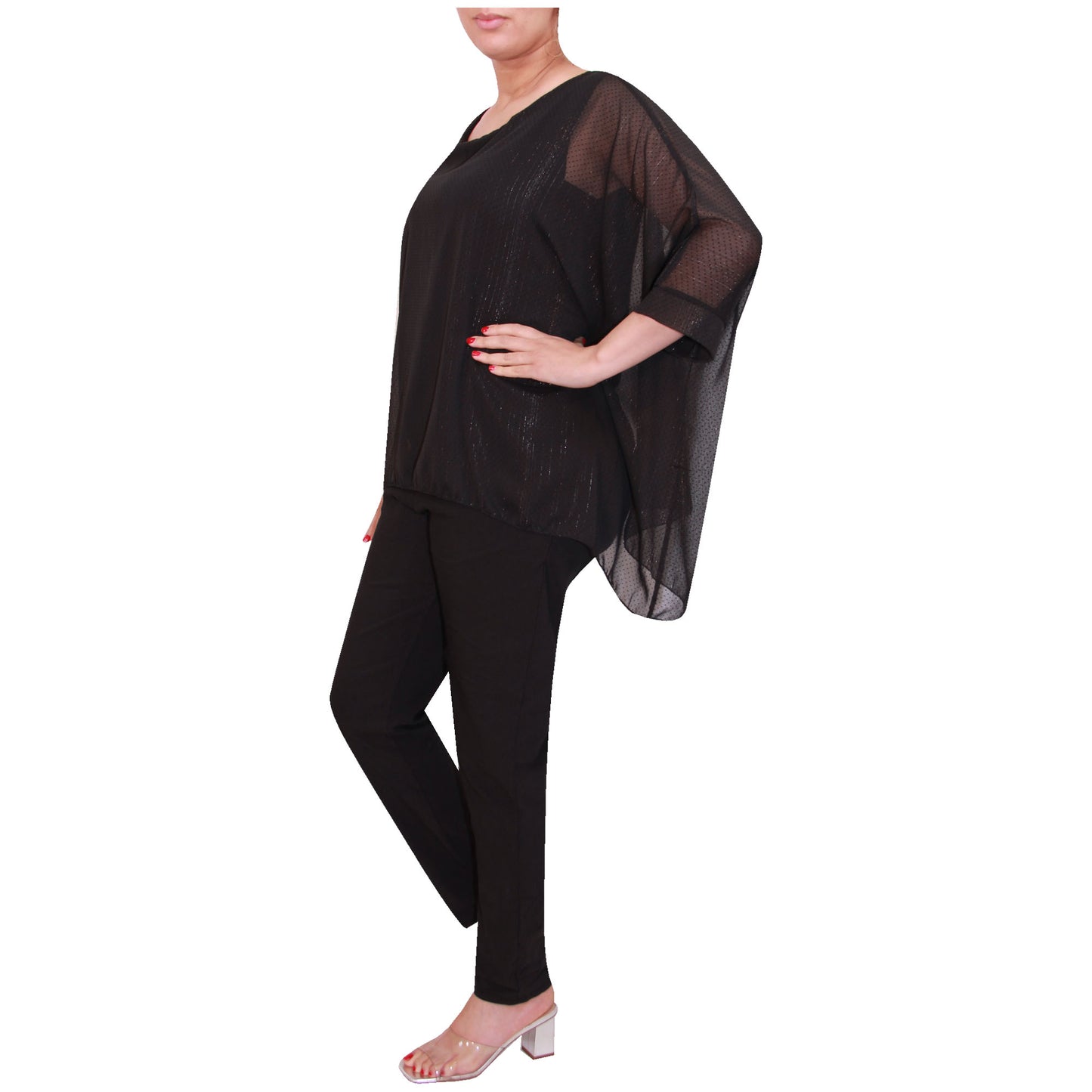 Haut femme kimono chemisier en mousseline de soie