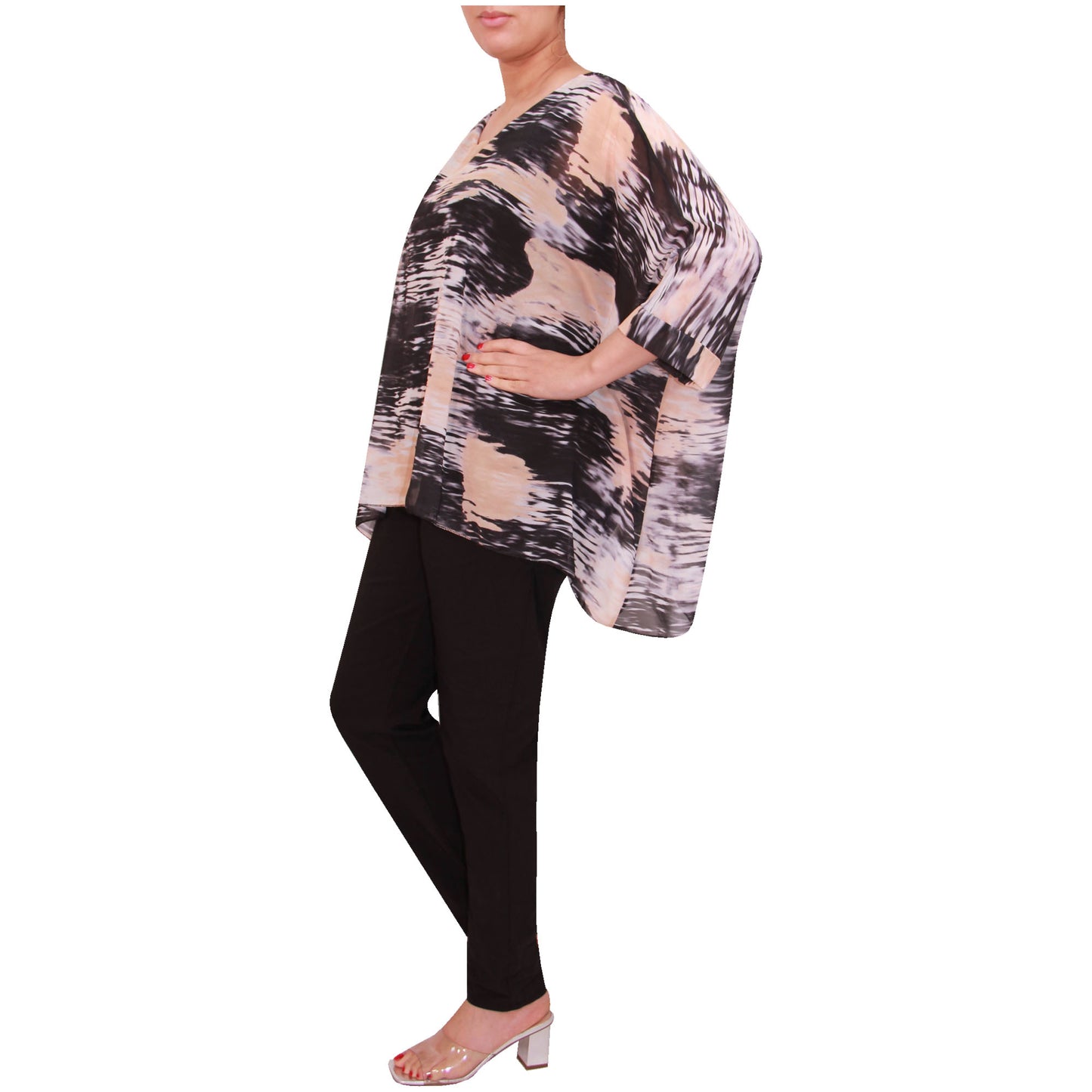 Top femme chemisier en mousseline de soie Tie Dye