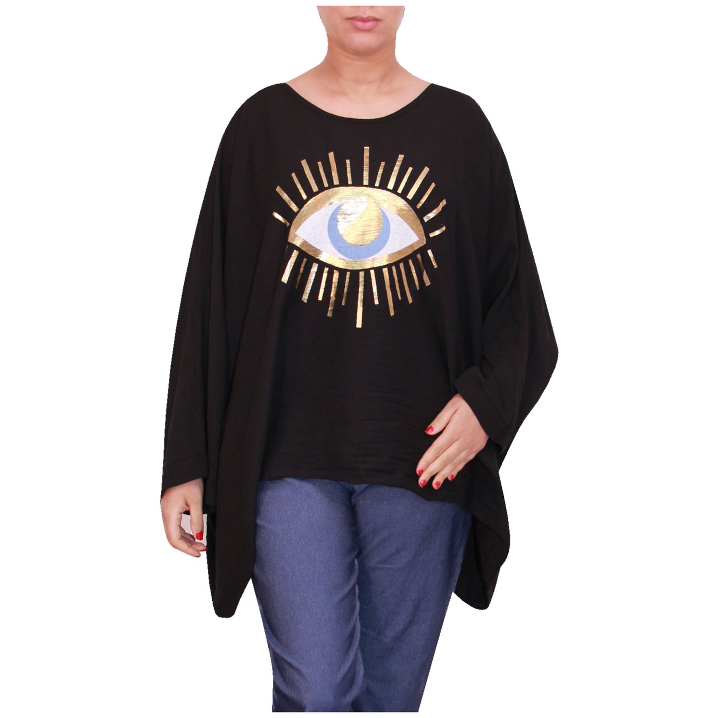 Mesdames fashion top femmes plus taille kimono eye top filles