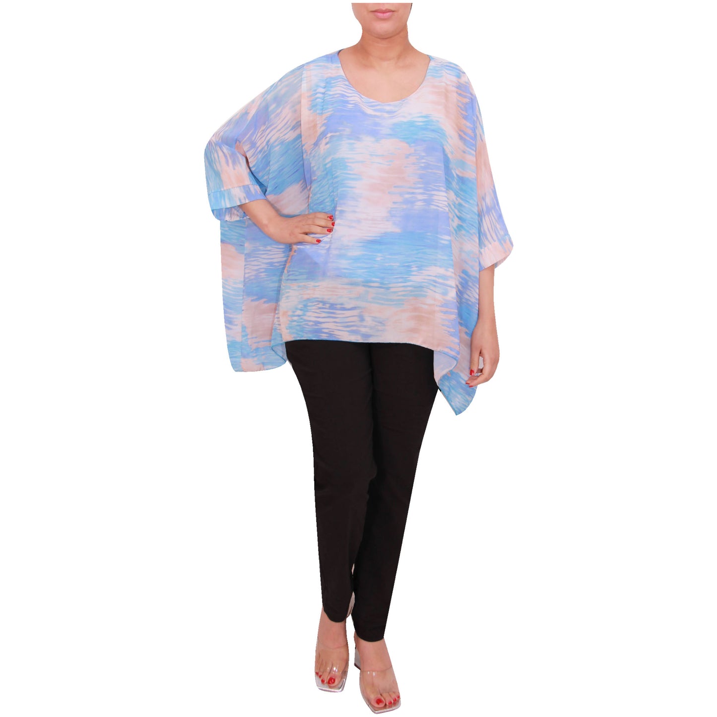 Top femme chemisier en mousseline de soie Tie Dye