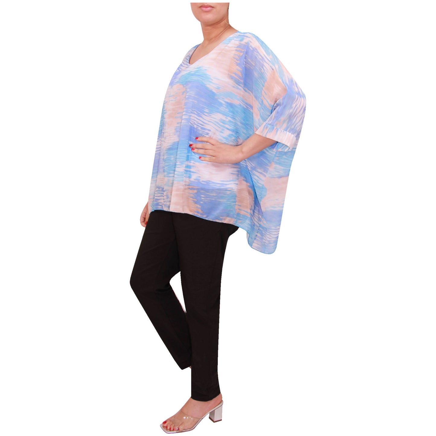 Top femme chemisier en mousseline de soie Tie Dye