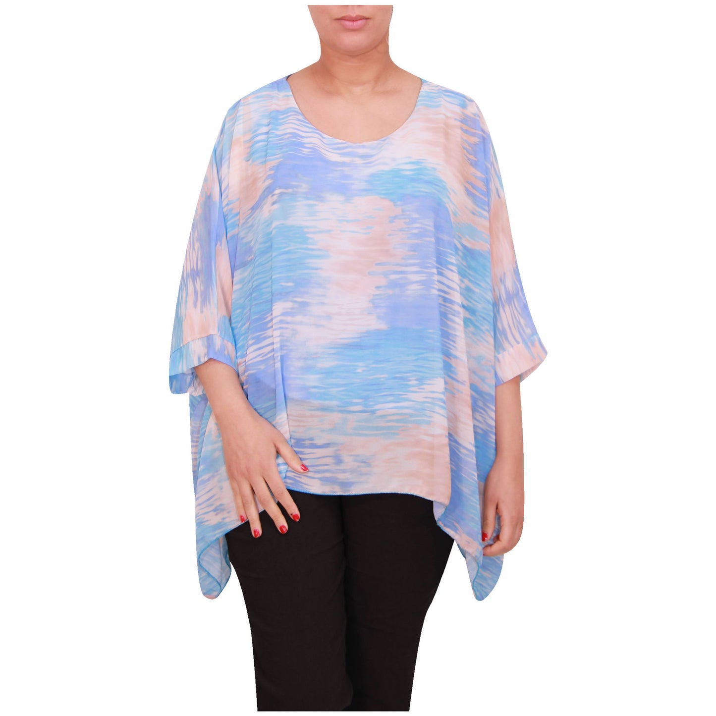 Top femme chemisier en mousseline de soie Tie Dye