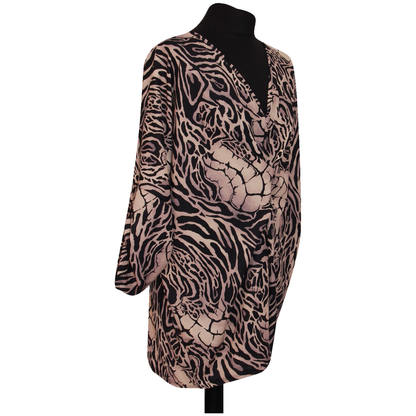 top italien pour femme imprimé animal TWIST FRONT BATWING