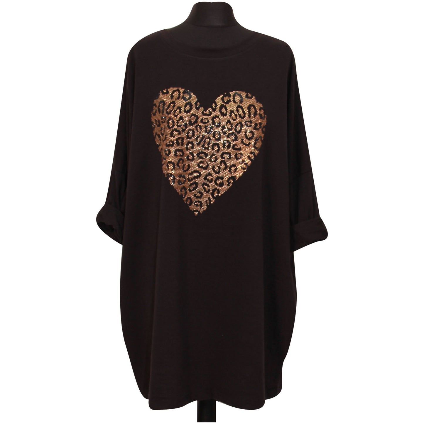 Dames Italiaanse harttop Dames katoenen tuniektop met dierenprint