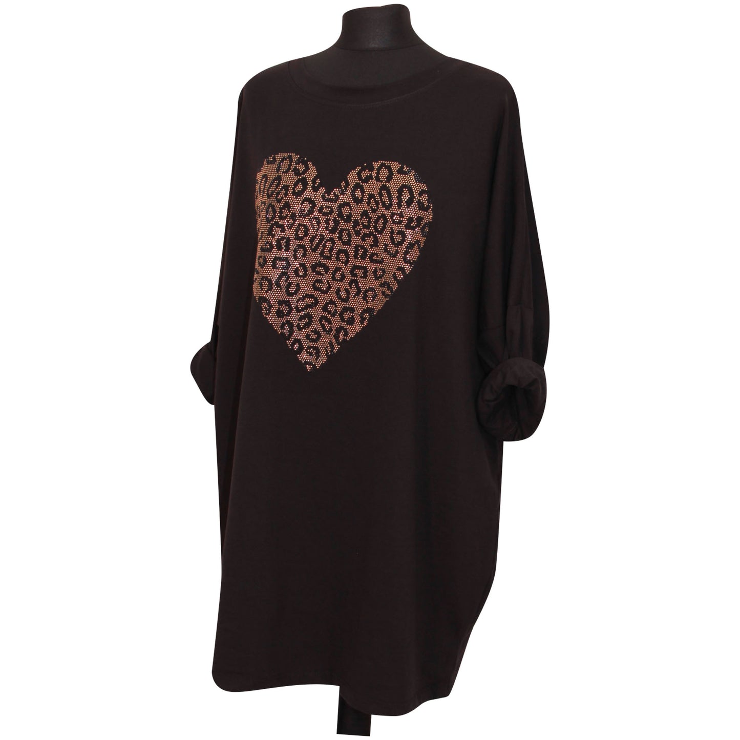 Dames Italiaanse harttop Dames katoenen tuniektop met dierenprint