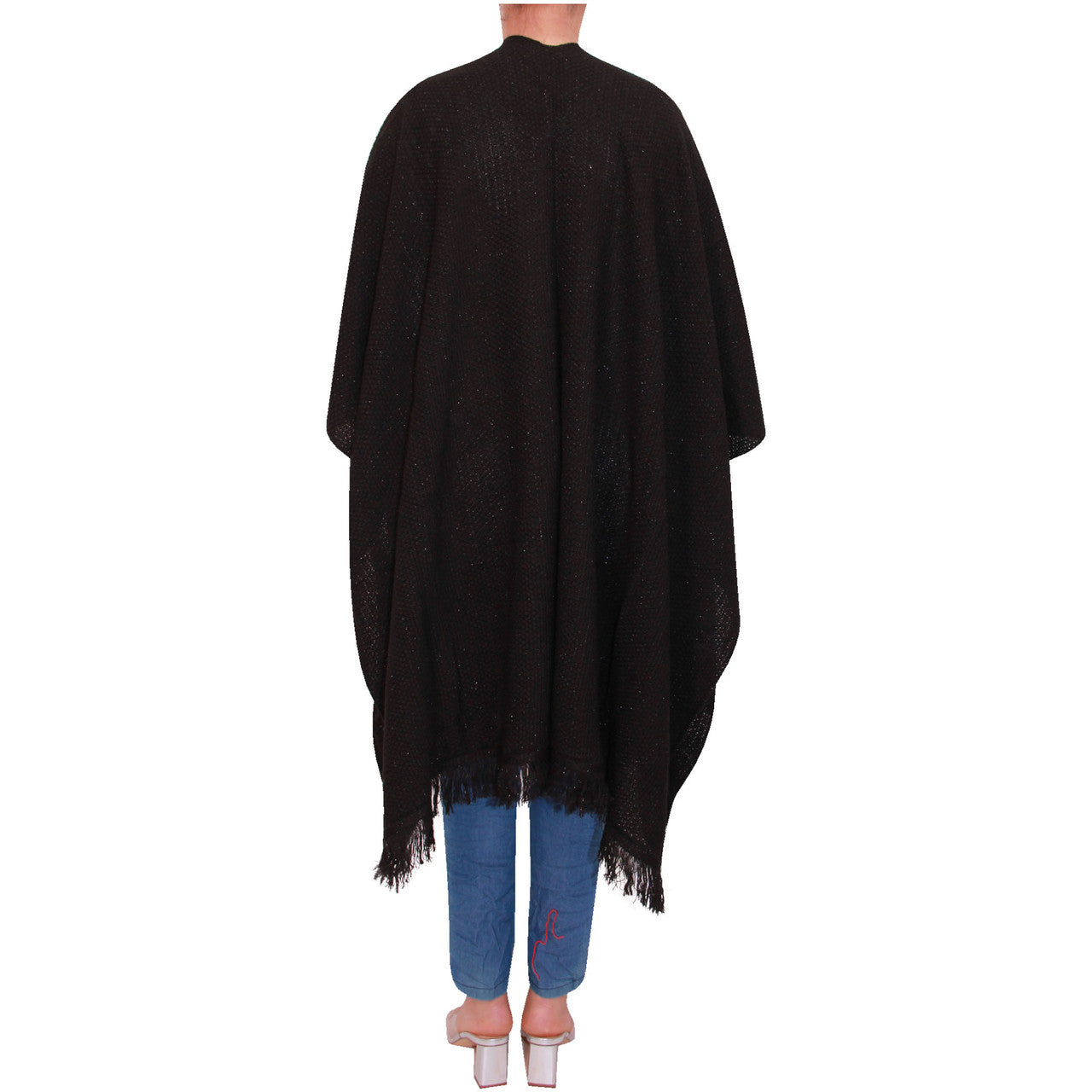 Vrouwen Sjaal Dames Gebreide Poncho Cape Sjaal Meisjes Warme Wrap Sjaal Winter Effen Lurex
