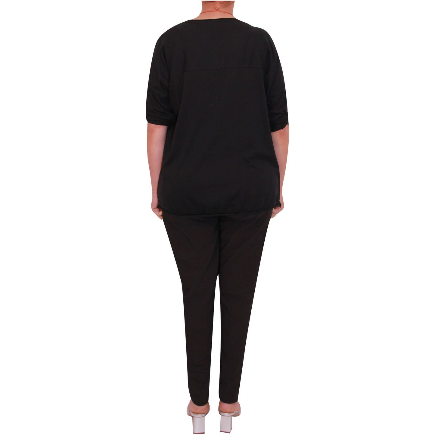 Chemise Crop Top Unie pour Femme, Fabriquée en Italie, avec un Tissu de Qualité Supérieure