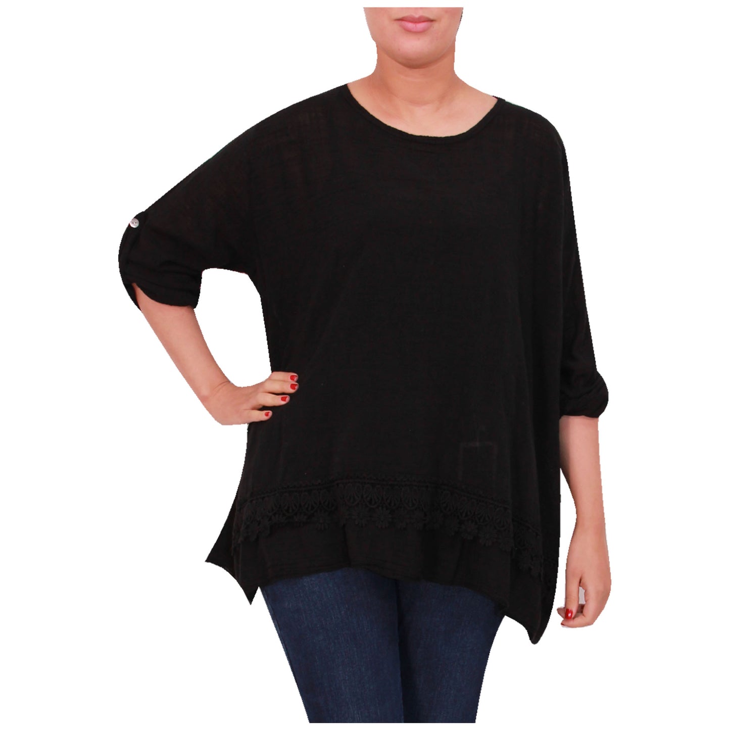 Italian Ladies Plain Lace Top