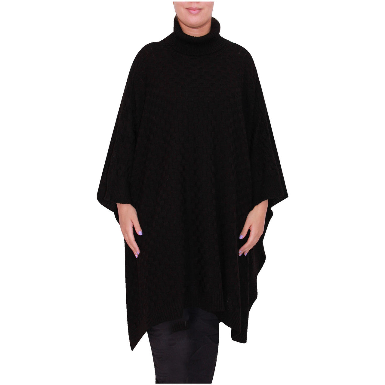 Femmes Poncho Mesdames Col Bénitier tricoté Poncho Cape Châle Écharpe Wrap