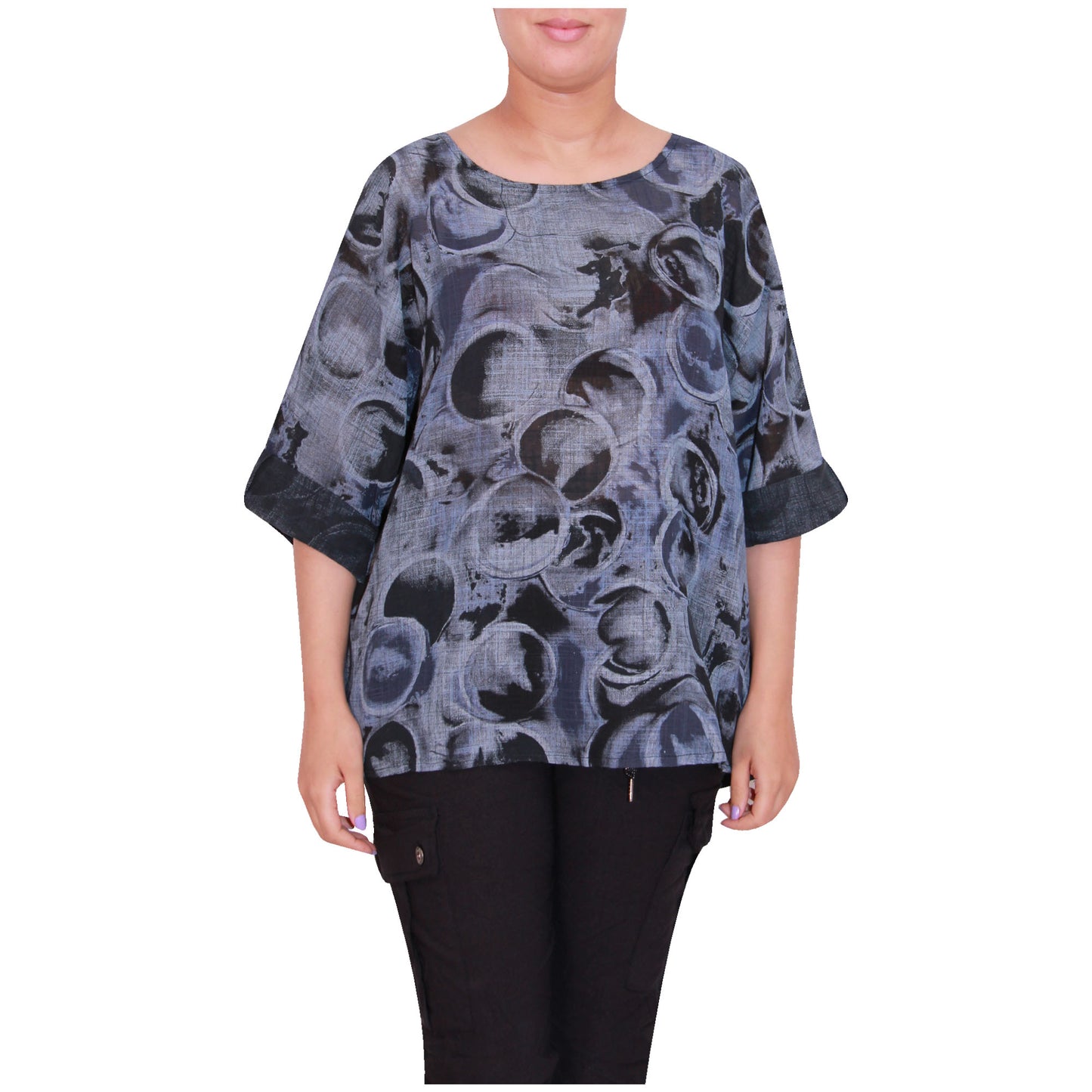 Circle Print Italian Crop Top