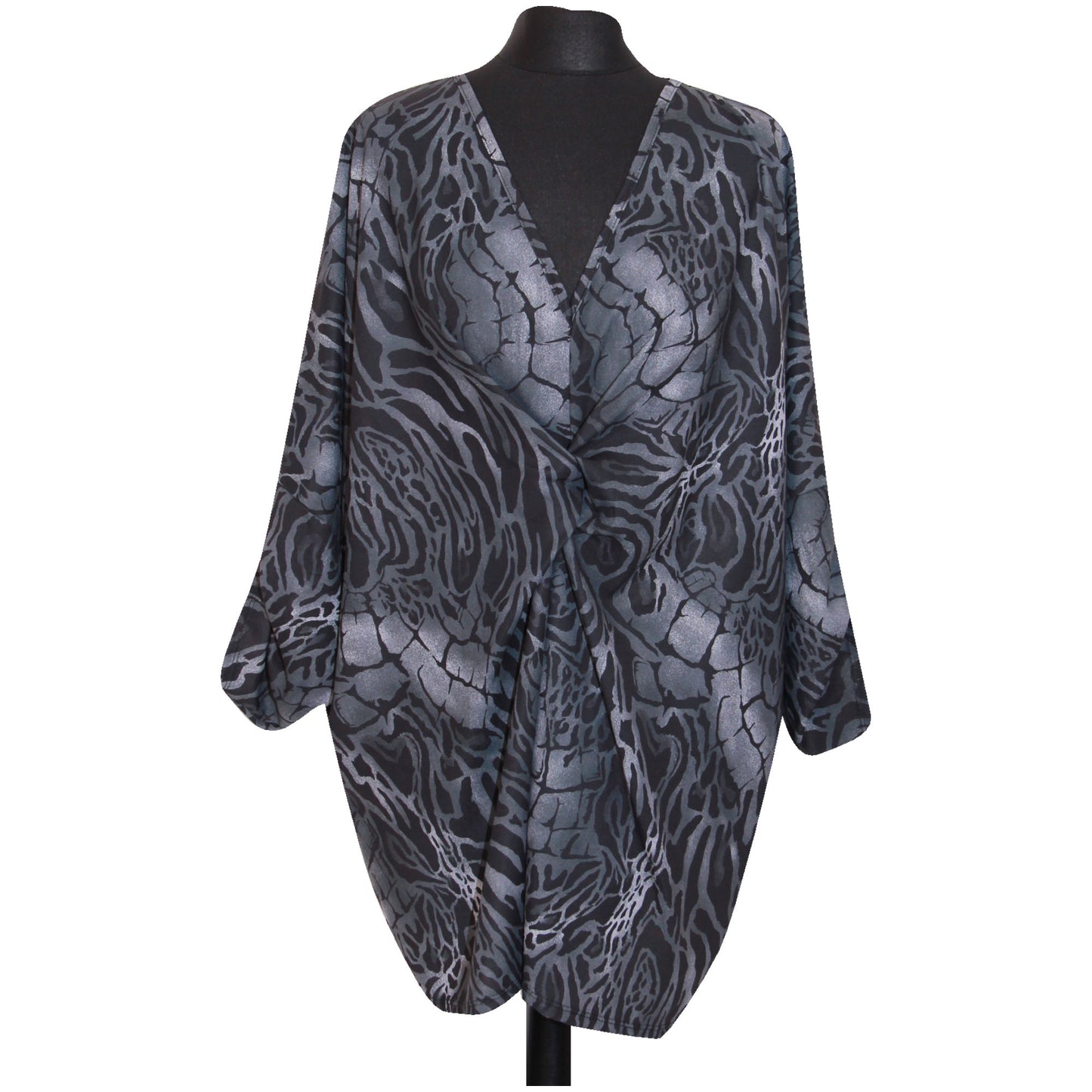 top italien pour femme imprimé animal TWIST FRONT BATWING