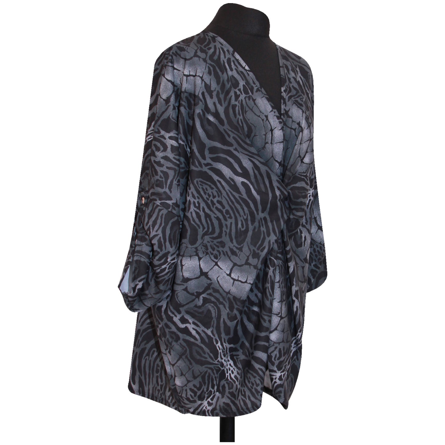 top italien pour femme imprimé animal TWIST FRONT BATWING