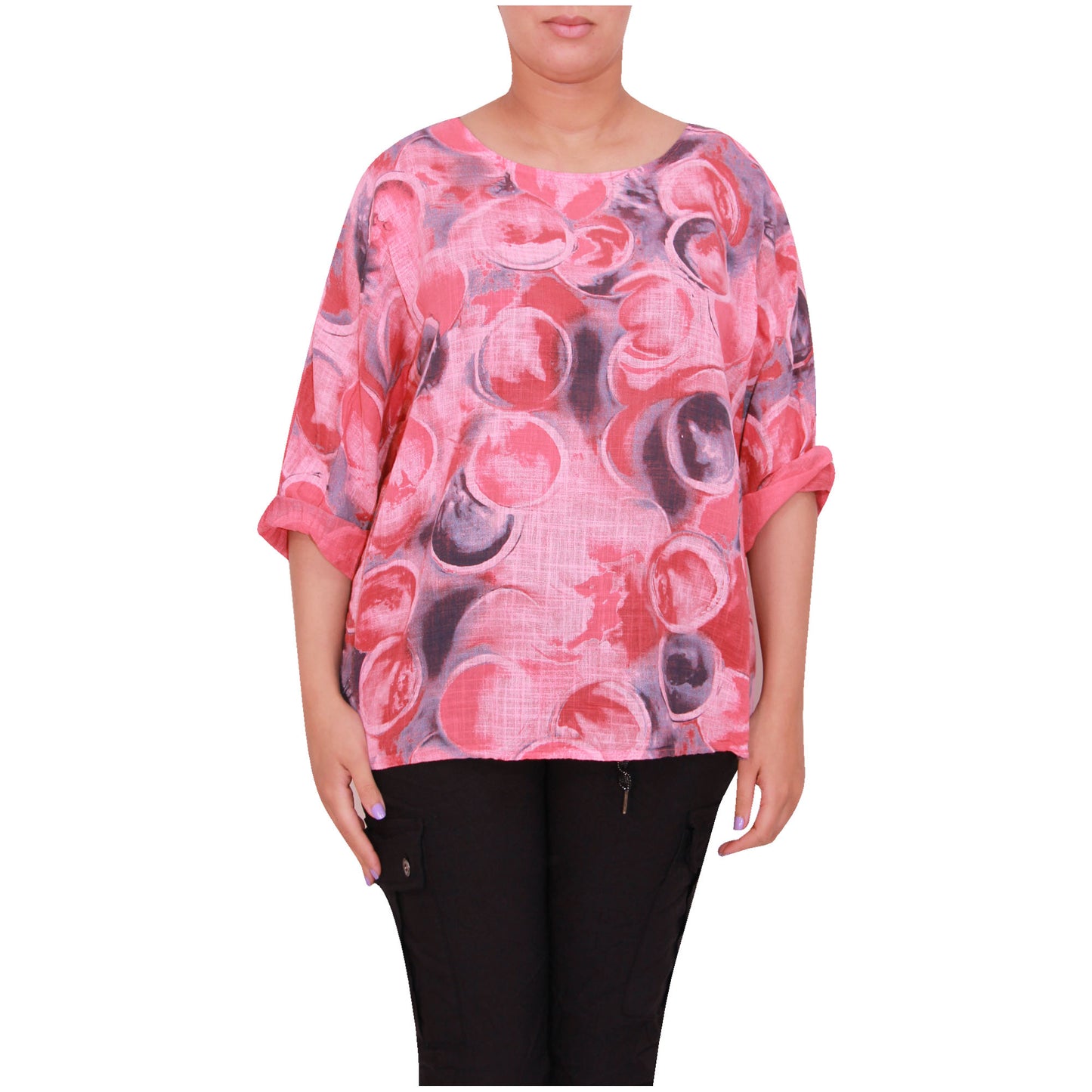 Circle Print Italian Crop Top