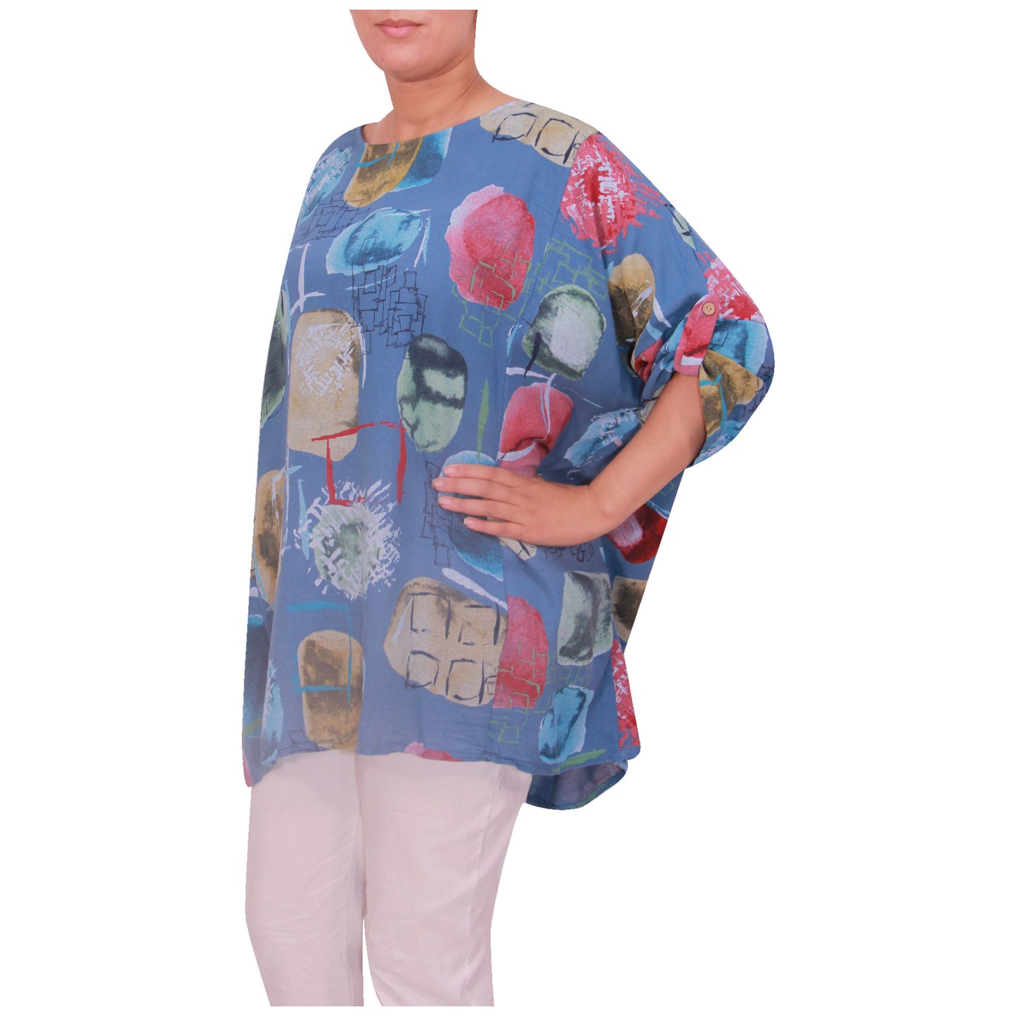 Italian Cotton Top, Apple Print, ladies tops,