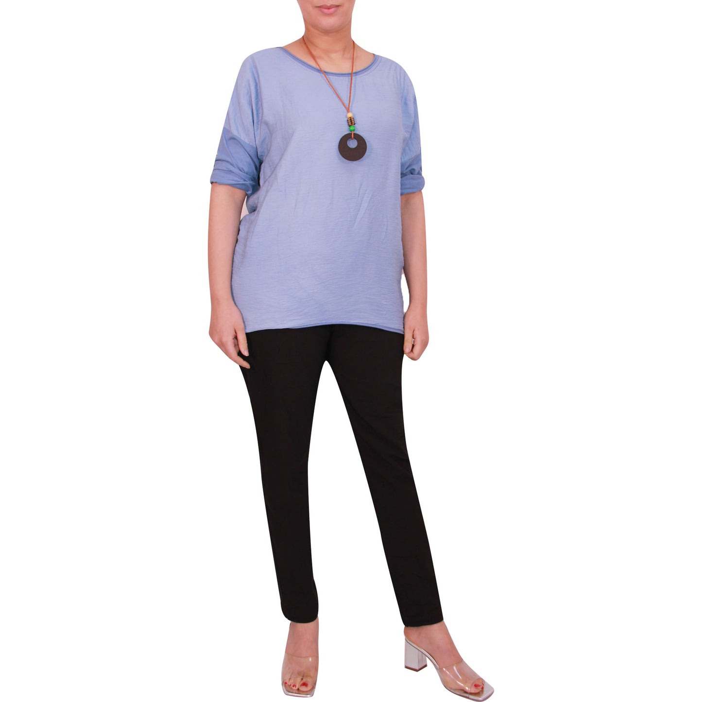 Chemise Crop Top Unie pour Femme, Fabriquée en Italie, avec un Tissu de Qualité Supérieure