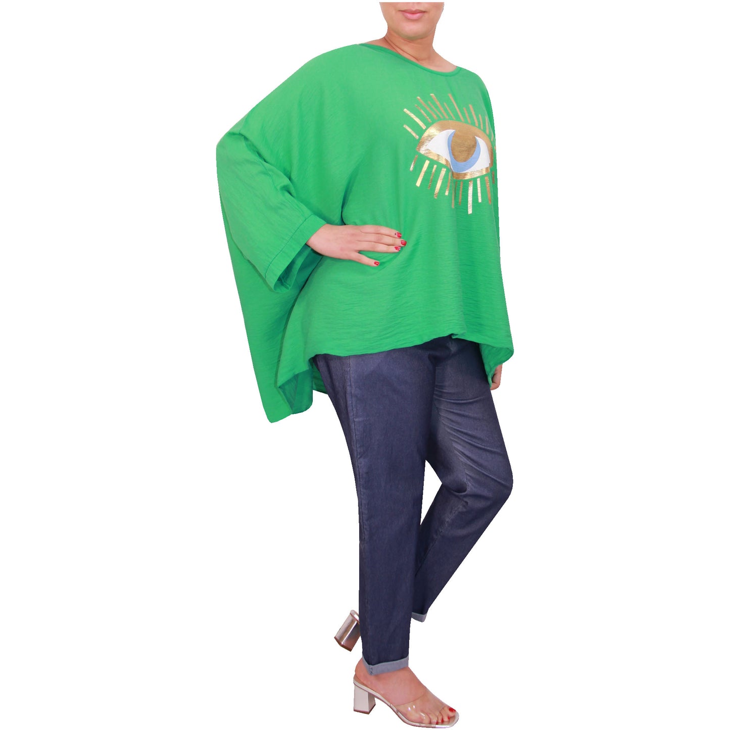 Mesdames fashion top femmes plus taille kimono eye top filles