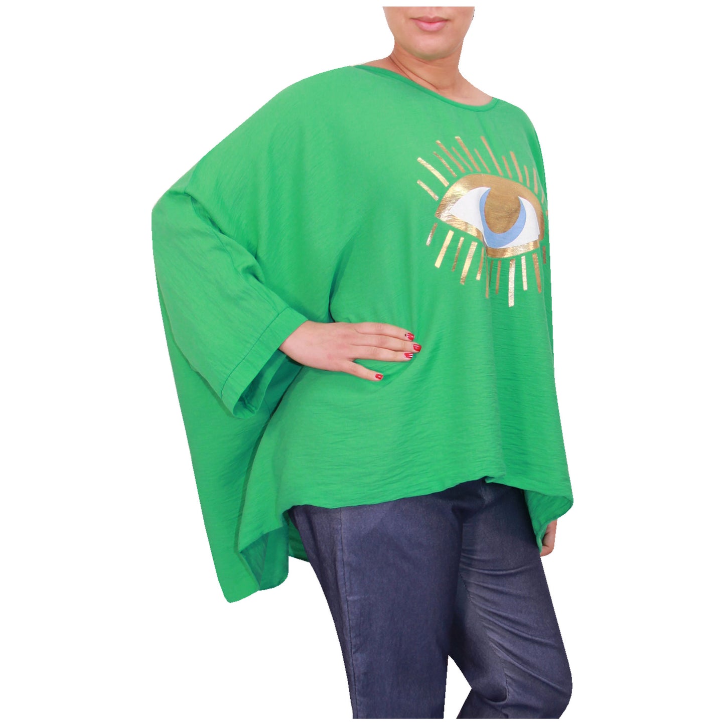 Mesdames fashion top femmes plus taille kimono eye top filles