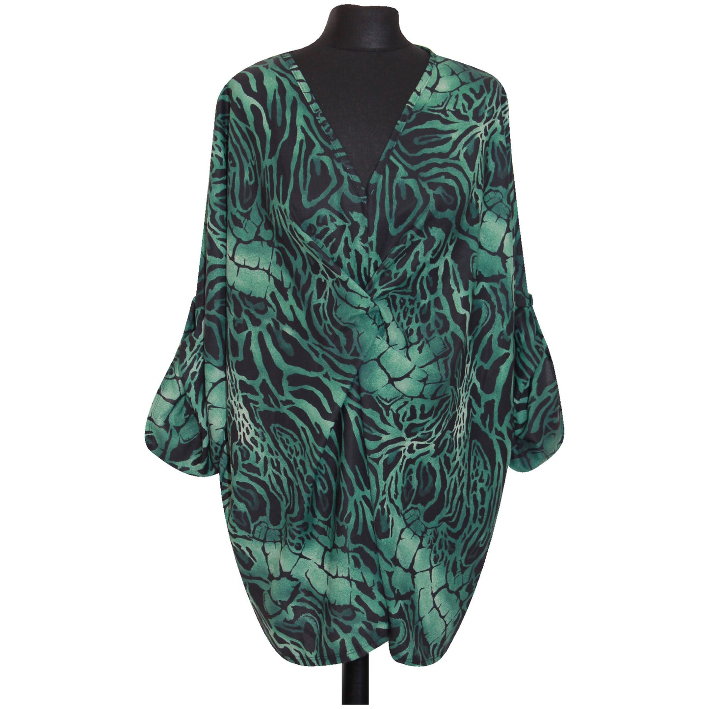 top italien pour femme imprimé animal TWIST FRONT BATWING