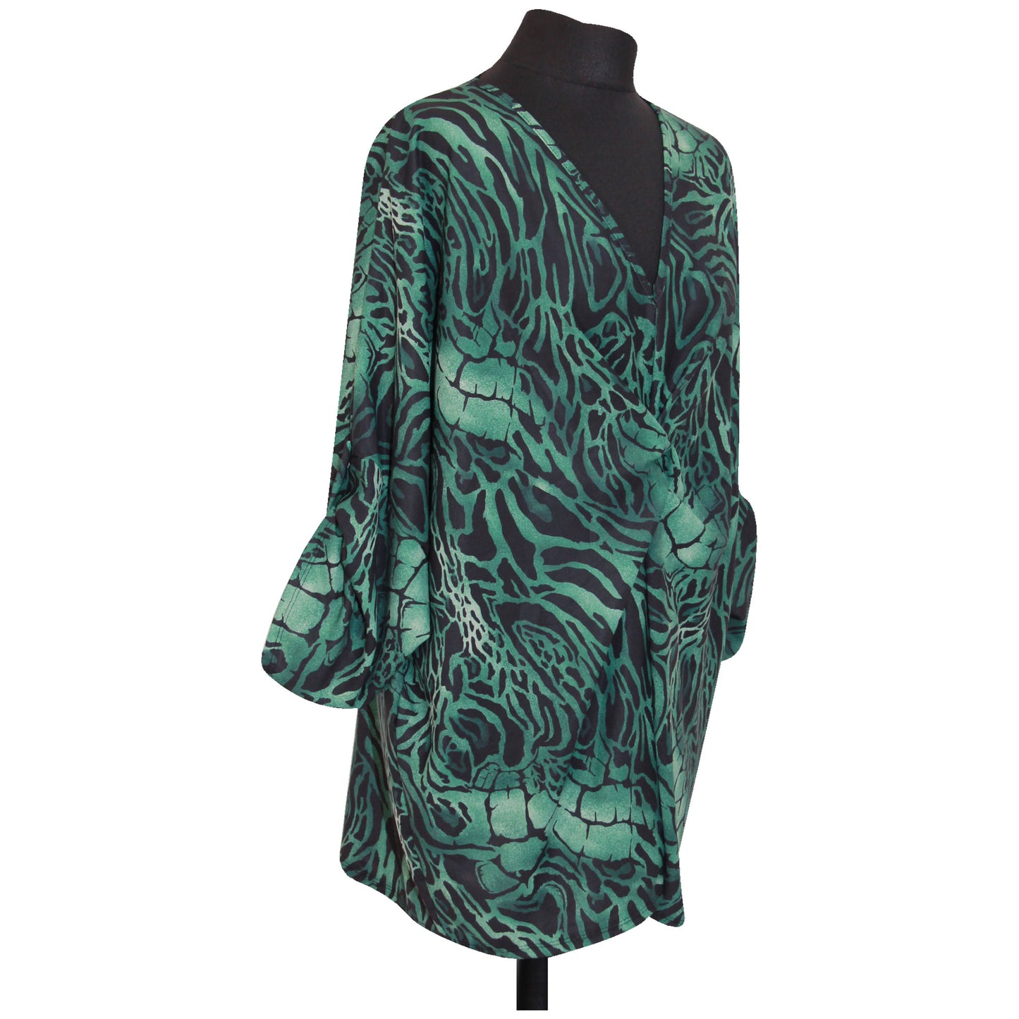 top italien pour femme imprimé animal TWIST FRONT BATWING