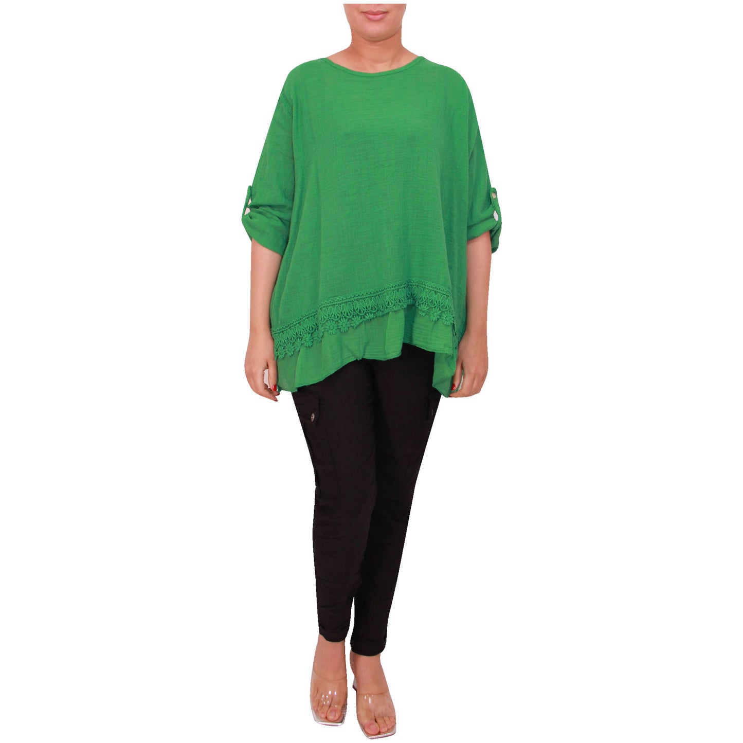 Italian Ladies Plain Lace Top