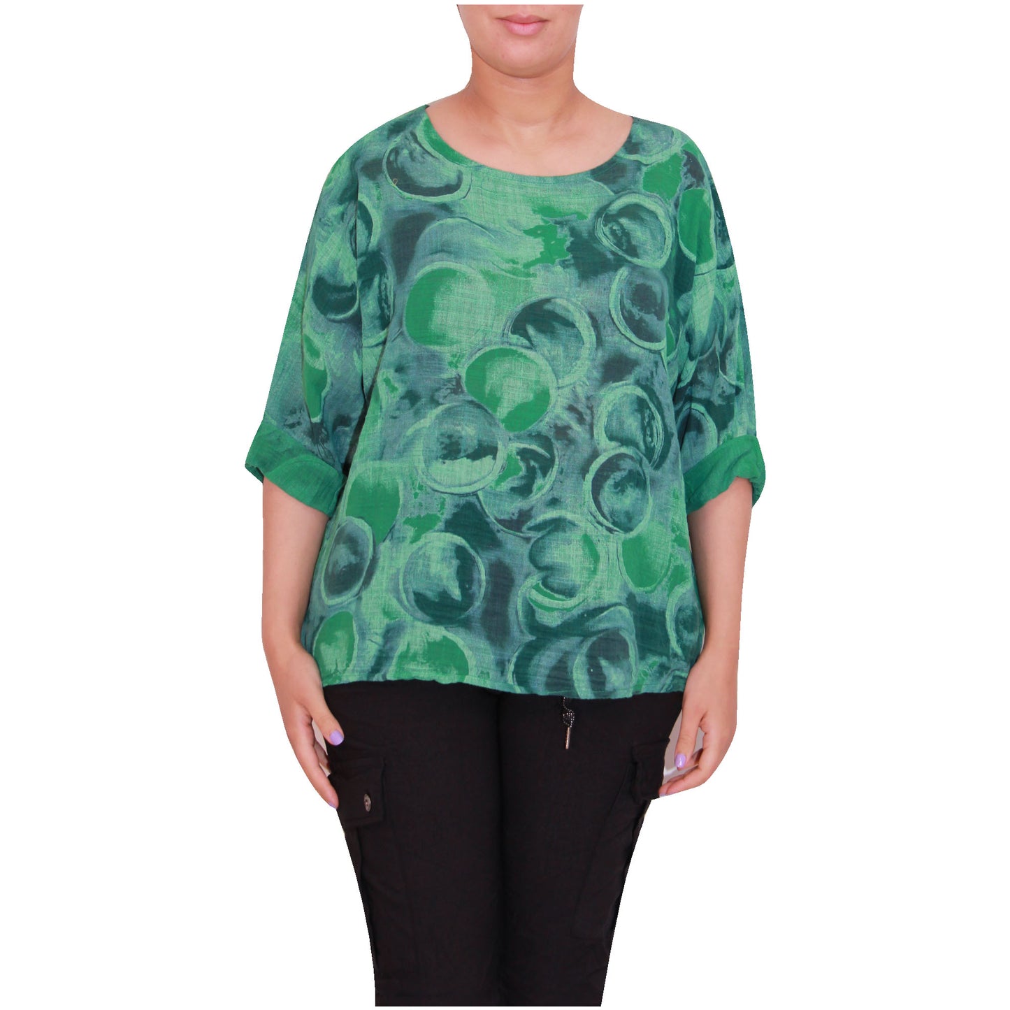 Circle Print Italian Crop Top