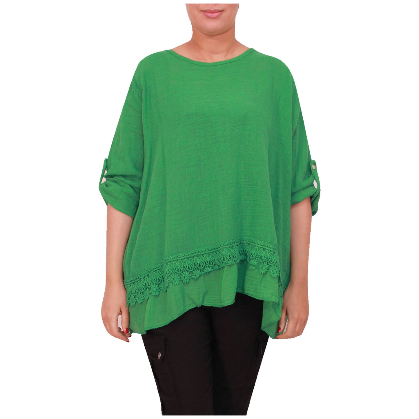 Italian Ladies Plain Lace Top