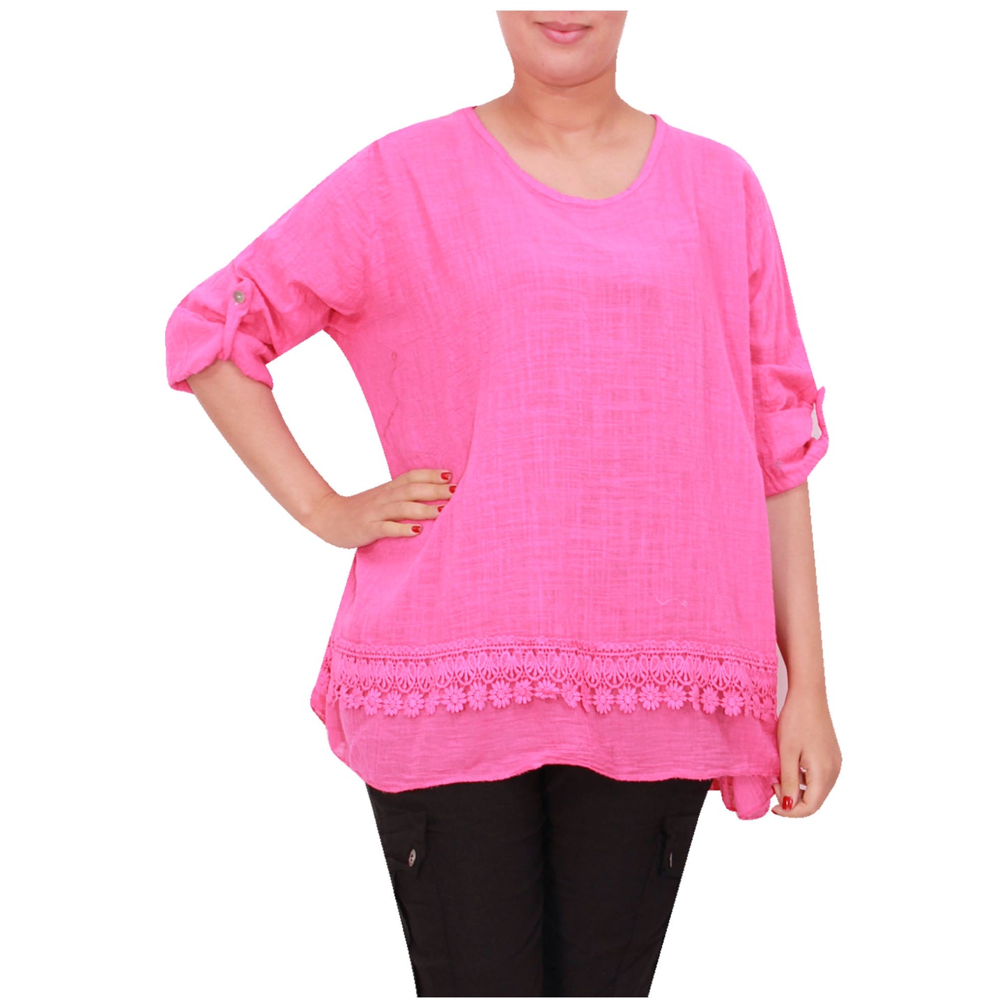 Italian Ladies Plain Lace Top